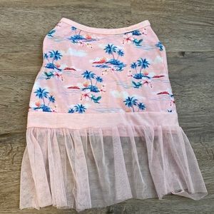 Summer Dog Dress Tull Skirt Shirt Palm Tree Hawaiian Aloha Print Size Small NWOT